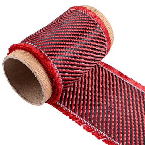9.8 أقدام × 4 بوصات ورقة ألياف ألياف الكربون الأحمر 2x2 Twill نسج 3K/ 200G لفة قطعة قماش ألياف الكربون الاصطناعية النقية للتعزيز الهيكلي على الجدران الخرسانية ، الطوابق السفلية ، القوارب in Kuwait