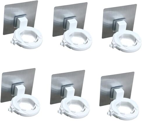 iplusmile 6pcs Shower Gel Bottle Hanging Rings Self Adhesive Wall Suction Holders Adjustable Non Punching Bottle Holders for Bathroom Storage Space Saving Organizers in Saudi Arabia