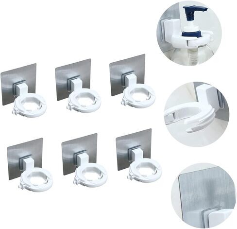 iplusmile 6pcs Shower Gel Bottle Hanging Rings Self Adhesive Wall Suction Holders Adjustable Non Punching Bottle Holders for Bathroom Storage Space Saving Organizers in Saudi Arabia