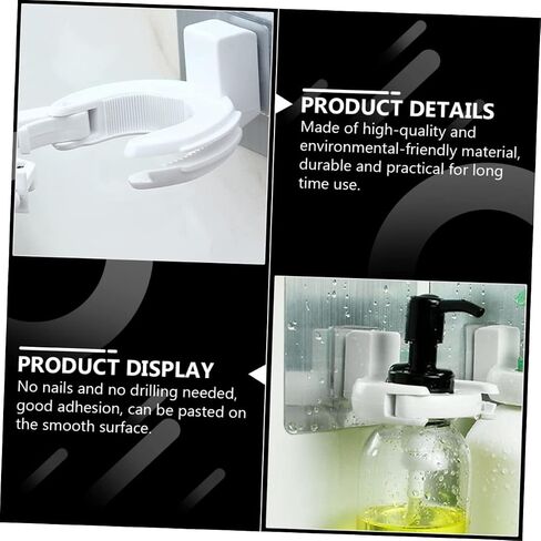 iplusmile 6pcs Shower Gel Bottle Hanging Rings Self Adhesive Wall Suction Holders Adjustable Non Punching Bottle Holders for Bathroom Storage Space Saving Organizers in Saudi Arabia