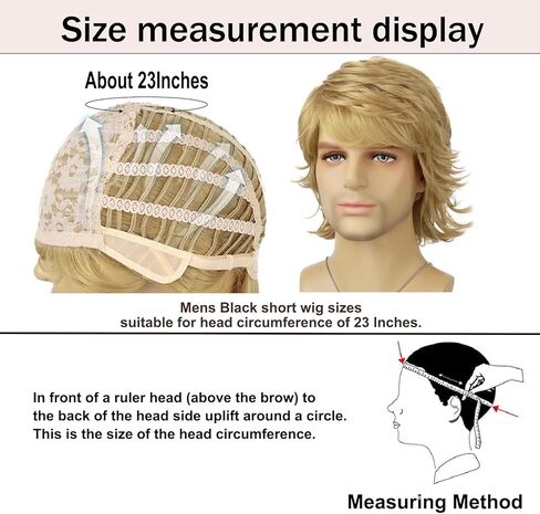 البني البني بني قصير الطبقات الطبيعية متموجة متموجة مقاومة للحرارة شعر مستعار الذكور الرجل اليومية حفلة الهالوين in Kuwait