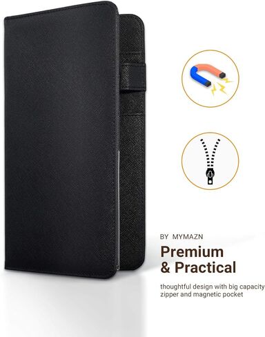 Server Book with Zipper and Magnetic Pocket Waitress Book Waiter Book Wallet Restaurant Waitstaff Organizer Fit Server Apron with Money Pocket 4.7" X 9" (Big Capacity with Magnetic Closure) in Kuwait