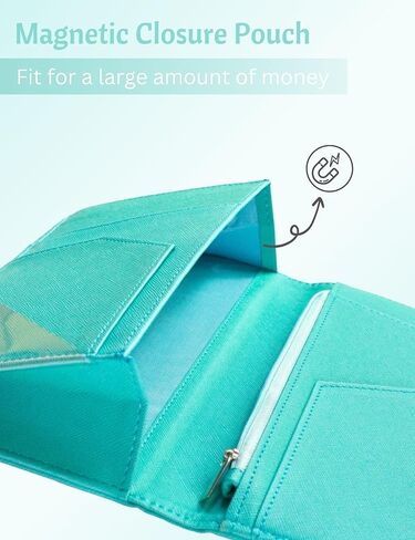 Server Book with Zipper and Magnetic Pocket Waitress Book Waiter Book Wallet Restaurant Waitstaff Organizer Fit Server Apron with Money Pocket 4.7" X 9" (Big Capacity with Magnetic Closure) in Kuwait