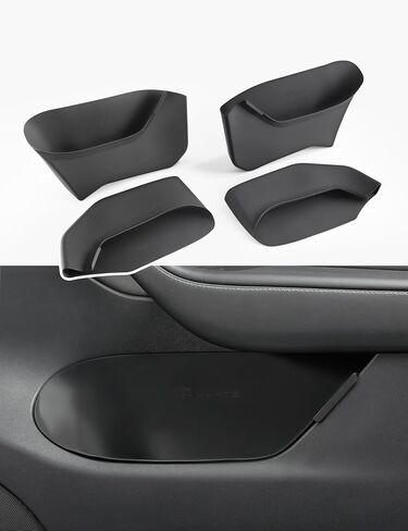 TPARTS Door Side Storage Box for Tesla Model 3 Highland 2024 2025+, Silicone Waterproof Tray Organizer Compartment, Tesla Interior Accessories Front Rear Door Handle Pocket Protectors Cover (Set of 4) in Saudi Arabia