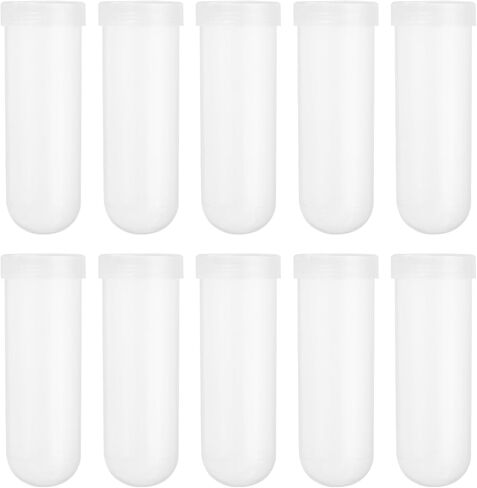 PATIKIL 100ML Plastic Centrifuge Tubes, 10 Pcs Round Bottom Centrifuge Tube with Screw Caps and Graduated Marks Writing Area for Laboratory Liquid, Clear in Saudi Arabia