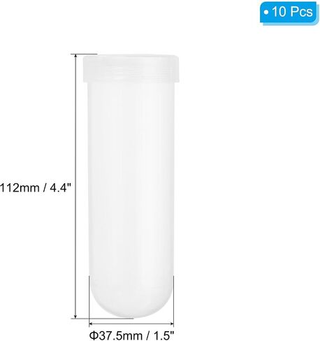 PATIKIL 100ML Plastic Centrifuge Tubes, 10 Pcs Round Bottom Centrifuge Tube with Screw Caps and Graduated Marks Writing Area for Laboratory Liquid, Clear in Saudi Arabia
