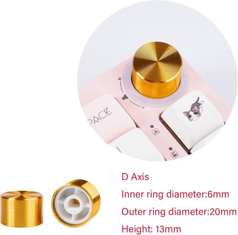 مناسبة لحزمة TM680/KT68/GK68 Upgrade Knob 2 PCS ، وسبائك الألومنيوم ، وملحقات ترقية لوحة المفاتيح الميكانيكية الراقية ، وترقية لوحة المفاتيح (Gold Champagne) in Kuwait
