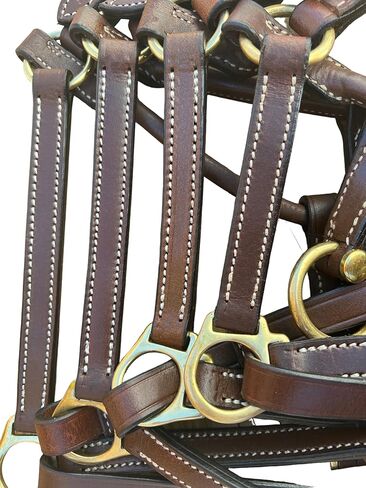Leaders 3/4" Leather Halter for Horses with Customized Engraved Name Plate Brown Leather with Solid Brass Hardware in Saudi Arabia