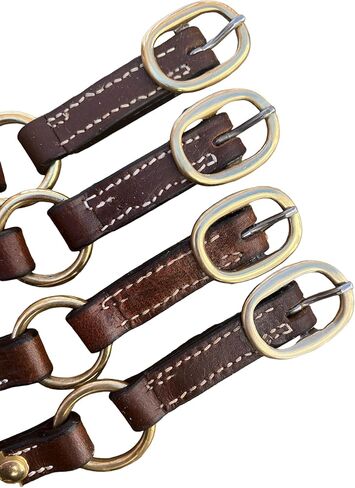 Leaders 3/4" Leather Halter for Horses with Customized Engraved Name Plate Brown Leather with Solid Brass Hardware in Saudi Arabia