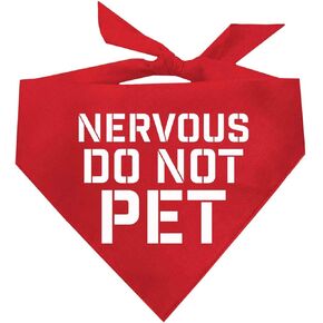 Nervous Do Not Pet Dog Bandana (Black, XS 156)