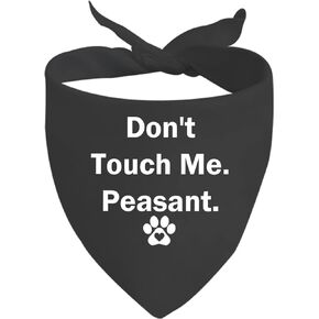 JXGZSO 1 Piece Don't Touch Me Peasant Dog Bandana Funny Social Distancing Dog Scarf (Don't Touch Me black)