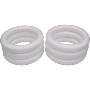 7.8 Inch White Craft Foam Wreath 6 Pack Polystyrene Round Foam Rings for Christmas Spring Decorations,Sculpture, Modeling, DIY Arts, Kids Class, Floral Arrangement