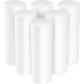 PATKAW 6pcs Foam Cylinders for Modeling Polystyrene Cylinders Floral Arrangements White Foam Rods Foam Tube for Modeling DIY Crafts and Arts Supplies