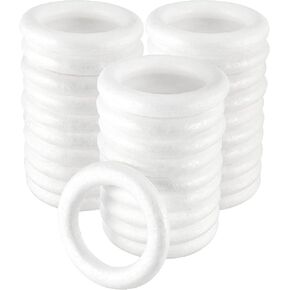 4 Pack 10 Inch Craft Foam Wreath, White Polystyrene Foam Circles Ring, Round Foam Wreath Form for Crafts DIY Arts Floral Projects Home Wedding Decor in Kuwait