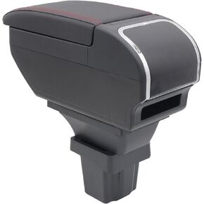 Armrest Box for Chevrolet Chevy Trax 2016-2022 Armrests Center Storage Box Interior Centre Consoles, Cup Holder Arm Rest Double-Layer Accessories (Black with Black Thread)
