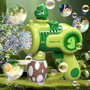 Bubble Gun- Bunny Bubble Machine Gun for 2+ Todddles Kids, 12 Holes Electric Bubble Maker with LED for Easter Outdoor Parties, Leak Proof Bubble Blower Toys Gifts for Boy Girls Toddlers Kids Dogs