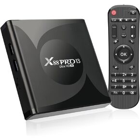 Android TV Box 13.0, TUREWELL TV Box 4GB RAM 64GB ROM RK3528 Quad-Core 64bit Cortex-A53, Smart TV Box Supports 2.4G/5G Dual-Band WiFi Bluetooth 5.0 USB 3.0 LAN Android Box [2023 Newest]