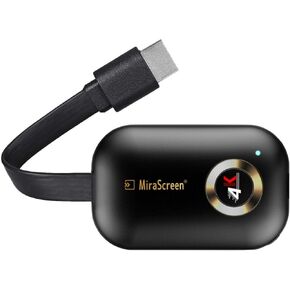SmartSee HDMI Wireless Display Receiver 5G WiFi 4K 1080P Mobile Screen Cast Mirroring Adapter Dongle for iPhone Mac iOS Android to TV Projector Support Miracast Airplay DLNA No Switching (5G+2.4G)