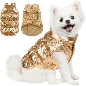 AOFITEE Dog Coat, Waterproof Dog Jacket, Winter Dog Coats for Small Dogs, Fleece Dog Snowsuit Warm Dog Puffer Jacket, Cozy Pet Winter Vest, Dog Cold Weather Coats for Small Medium Dogs, Pink, S