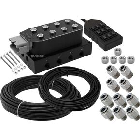 Vixen Air 8 Valve Suspension Manifold with 3/8" OD Hose 100 FT, 1/4" OD Hose 50 FT and Fittings VXF4CM01H