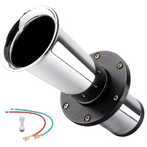 Horn 12V Kit, Antique Classic Car Hot Rod Aooga Ahooga Horn with Wire and Button, Air Horn Vintage Old Style School Horn for Truck Golf Cart Car（black）