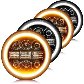 CO LIGHT 5.75 مصباح أمامي LED 5 3/4 مصابيح أمامية مستديرة LED مع ضوء إشارة الانعطاف الكهرمان DRL وشعاع Hi/Lo Beam Led Projector مختوم شعاع أمامي متوافق مع Thunderbird Torino 4PCS in Kuwait