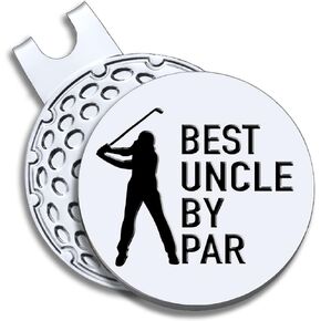 Best Uncle by Par Golf Ball Marker with Magnetic Hat Clip,Funny Golf Gift for Men