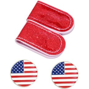 Glitering PVC Golf Hat Clip with Ball Marker (2 Hat Clip and Golf Ball Markers)