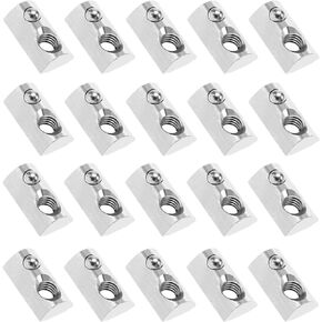 SING F LTD 100PCS 3030 Series M6 T Slot Nuts Roll-in Spring Ball Loaded Elastic Nuts Carbon Steel for T-Slot 3030 Series Aluminum Profile 3D Printers CNC Milling Machines