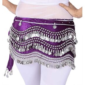 Women's Belly Dance Hip Scarf With Gold Coins Belly Waist Chain Dance Hip Scarf Belly Dance Skirt