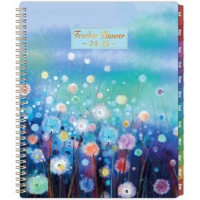 2024-2025 Teacher Planner - Academic Planner 2024-2025, Teacher Lesson Planner from July 2024 to June 2025, 11" x 8.3", Weekly & Monthly Lesson Plan Book for Teachers - Blue Floral