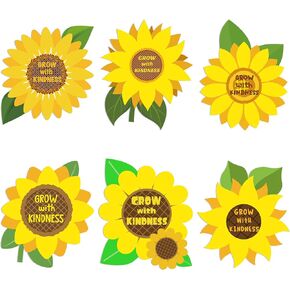 30 Be Kind Sunflower Craft Kit for Kids, Sunflower Classroom Craft Kits, Make Your Own DIY Crafts, Easy to Assemble Sunflower Craft Kits, Sunday School Fun Classroom Activities Kit for Preschool