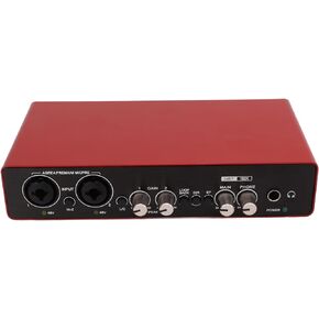 Tangxi USB Sound Card,External Sound Card for Laptop,24 Bit 192kH HD Sound Card with Gain Knob for PC Smartphones Guitars Mic Headphones,Low Cut High Pass Filter