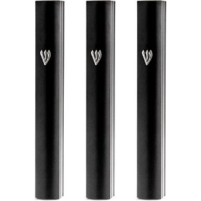 3-Pack - Aluminum Mezuzah Case for 4/5inch-10/12cm Mezuzah Scroll, Easy Peel and Stick, for Door Mezuzah Scroll (Scroll Not Included) - Weather Proof Case Protection (5inch, Black)
