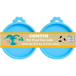 Cat Food Can Covers Lids for 5.5 oz Cans, 2 Pack Silicone Cat Food Can Lids for 5.5 oz 5.3 oz Cans...Pet Food Can Covers Reusable Can Toppers Savers for Wet Food