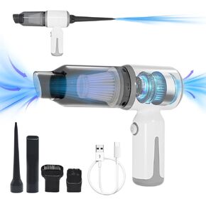 Mini Cordless Car Vacuum, Wireless Handheld Car Vacuum Cleaner 9KPa High Power Suction, Portable 3 in 1 Little Vacuum &Air Blower & Pump,USB-C Charging for Small Space at Car Home&Office