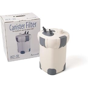 Jebao Canister External Aquarium Filter with Filtration Media (ACF-20, 198GPH)