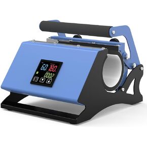 Tumbler Heat Press Machine Sublimation Mug Heat Press for 30oz 20oz 16oz Straight Blank Skinny Tumblers 11oz 10oz Ceramic Mugs Glasses DIY Heat Transfer Print Gifts for Families (Blue)