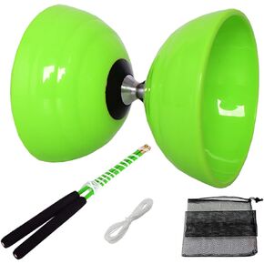 Chinese yoyo Diabolo Set- Triple Bearings Diabolo Chinese Yo-yos Juggling Toys Colorful Diabolo with Diablo Sticks, Diabolo String&Net Bag (Blue) in Kuwait