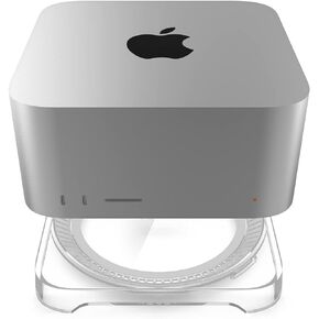 Spigen LD202 Designed for Mac Studio M2 Max, M2 Ultra, M1 Max, M1 Ultra Desktop Stand Mount with Built in Air Filter - Crystal Clear