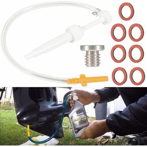 Marine Lower Unit Gear Lube Pump and 18-2244 Drain Plug Screw & Gasket Kit For Standard Quart Bottles Fits Mercury/Mercruiser #1/MR/R/Alpha/Alpha I Gen II Upper & Lower Units