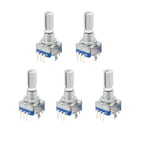 5pcs EC11 7 Pins 360 Degree Rotary Encoder Code Switch Digital Potentiometer 15mm Shaft