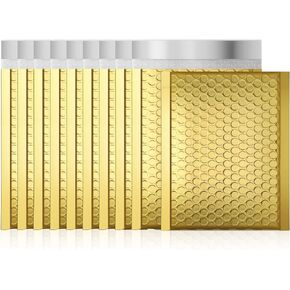 Fuxury Gold Bubble Mailers 6x10 "50 Pack, Strong Adhesion Metallic Bubble Envelopes,Waterproof Padded Envelopes,Durable Padded Mailers，Super Cute Packing for Jewelry, Makeup Supplies，Bulk #0
