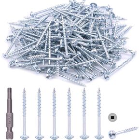 Hilitchi #8 Alloy Steel Zinc Pocket Hole Screws Weather Resistant Square Drive Screws with Square Drive (1 1/2 Inch Coarse Thread-160PCS) in Kuwait