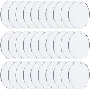 PATIKIL 2" Dia. Acrylic Circles, 30 Pack Round Clear Plastic Sheet Ornament Cake Disk Transparent Blank Sign for Crafting Painting DIY Christmas 3mm Thick