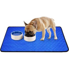 Absorbent Dog Bowl Mat - 2 Pack of 18x24 Inch Washable, Leakproof, Non-Slip Multi-Purpose Pet Mat - Puppy Pee Pad & Kitten Playpen Mats - Cat Food Feeding Mat