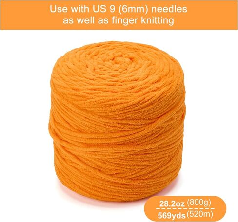 Chunky Chenille Yarn for Knitting/Crochet Baby Blanket Fancy Yarn for Amigurumi #6 Super Bulky Extra Thick Soft Fluffy Big Yarn Hat Scarf Christmas Decor Beginner Friendly,Green,0.66LB in Kuwait