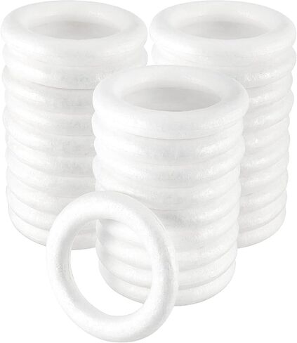 4 Pack 10 Inch Craft Foam Wreath, White Polystyrene Foam Circles Ring, Round Foam Wreath Form for Crafts DIY Arts Floral Projects Home Wedding Decor in Kuwait