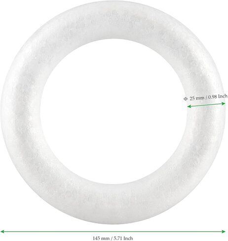 4 Pack 10 Inch Craft Foam Wreath, White Polystyrene Foam Circles Ring, Round Foam Wreath Form for Crafts DIY Arts Floral Projects Home Wedding Decor in Kuwait