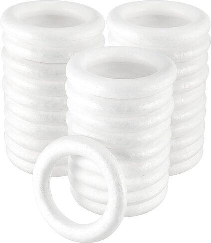 4 Pack 10 Inch Craft Foam Wreath, White Polystyrene Foam Circles Ring, Round Foam Wreath Form for Crafts DIY Arts Floral Projects Home Wedding Decor in Kuwait